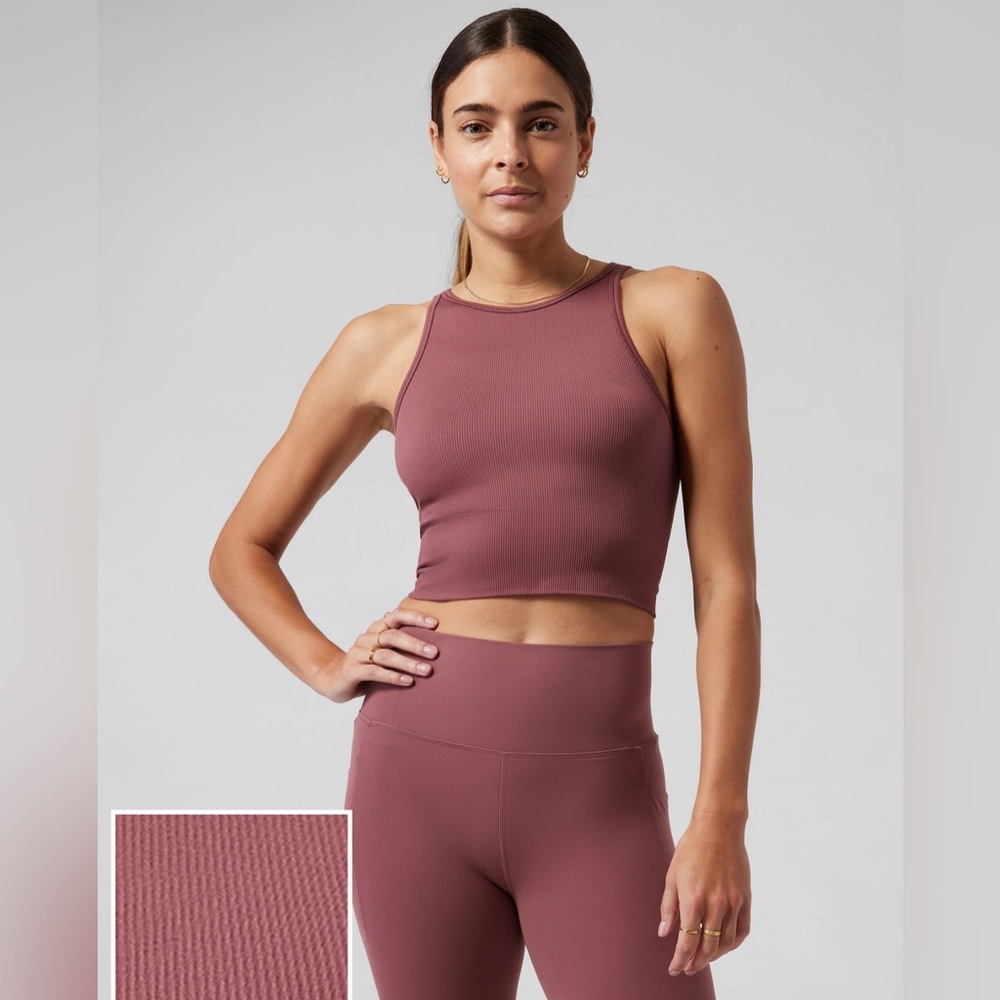 Athleta Aurora Seamless High Neck Crop Tank